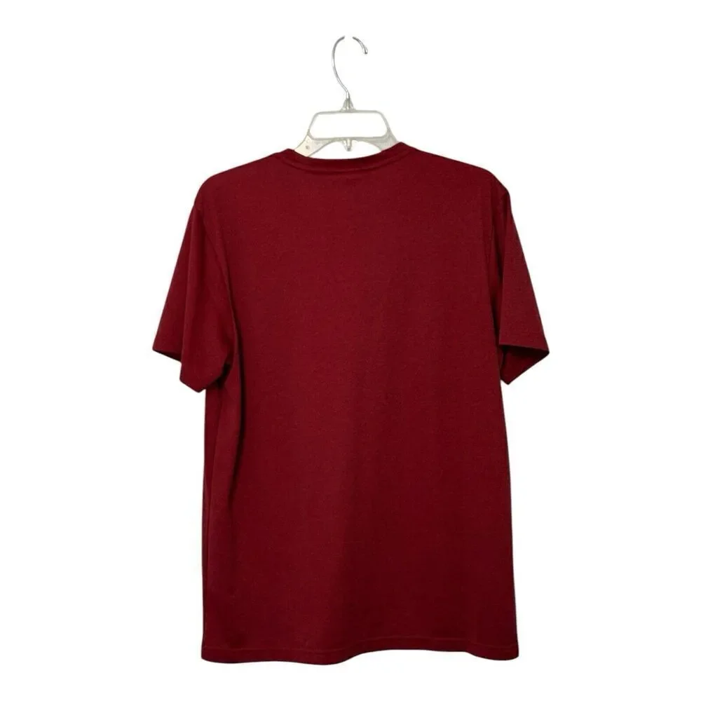 Adidas Shirt Mens Large Red Short Sleeve Climalite Outdoors Athletic Gym L